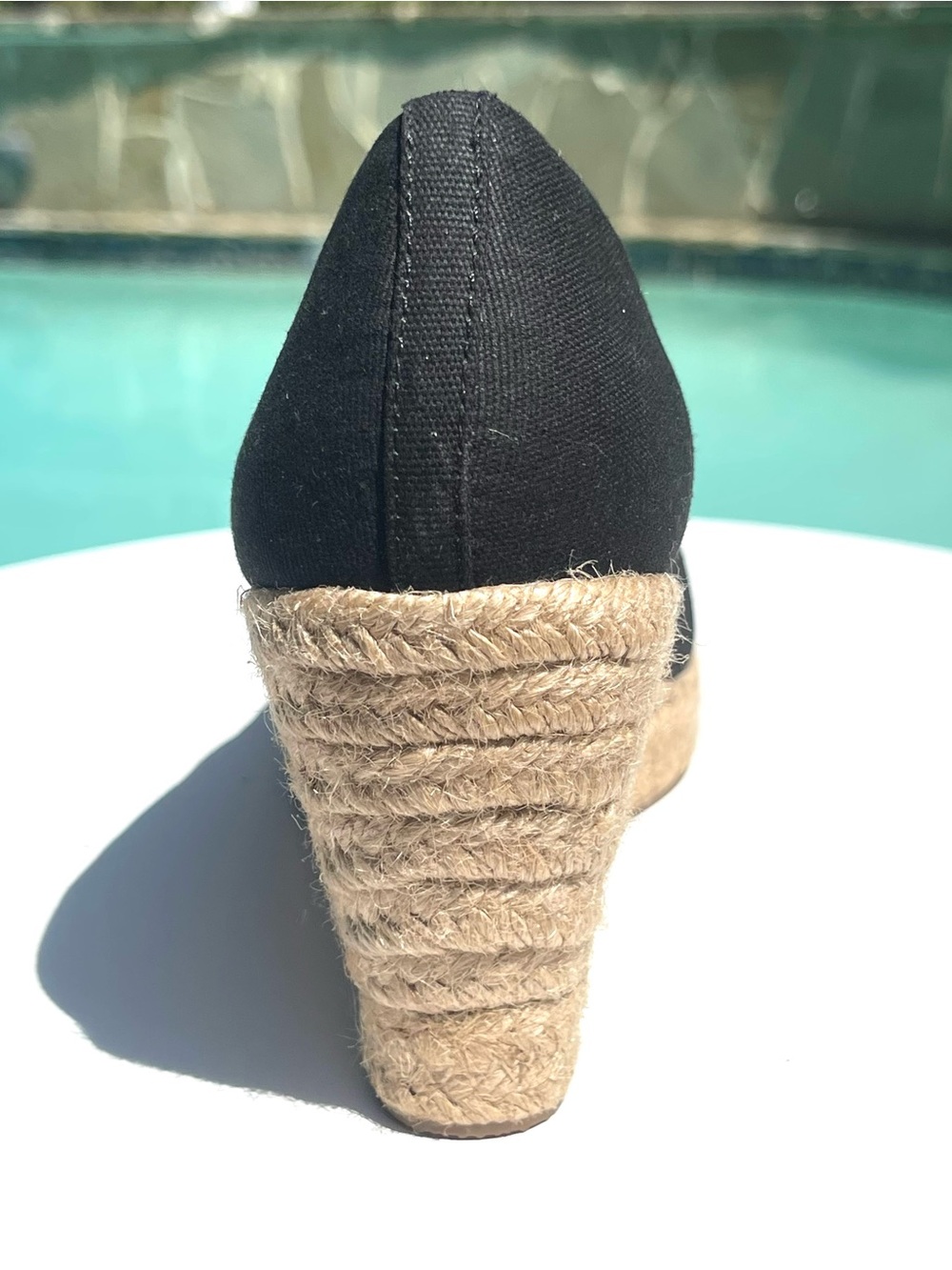 J. CREW Seville Espadrille Black Canvas Jute Wedge Slip On Shoes Size 6 - Picture 13 of 13